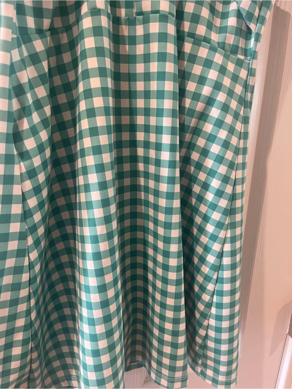 J. Crew Green Gingham and White Athletic Dress with Built in Shorts. Size Small